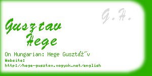 gusztav hege business card